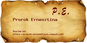 Prorok Ernesztina névjegykártya